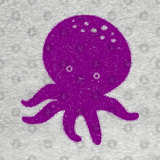 Cute Purple Octopus Drawing by Braznyc